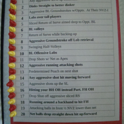 Magnetic Clipboard: Worst Shots in Pickleball