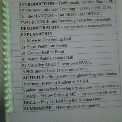 Magnetic Clipboard: Drop Shot (Long Long Dink) Lesson Plan
