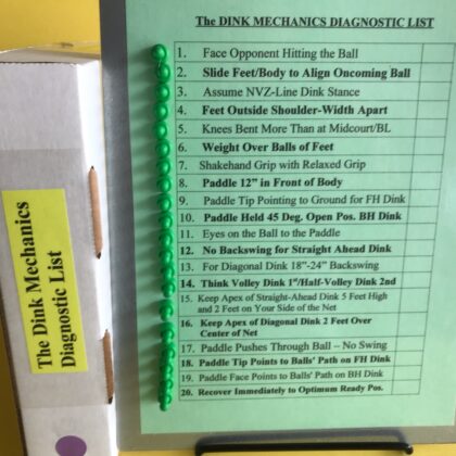 Magnetic Clipboard: Dink Mechanics Diagnostic List